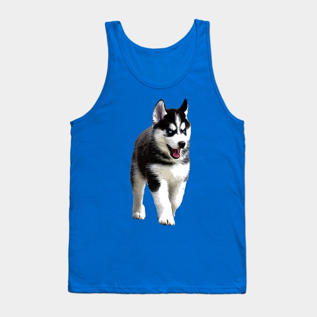 Siberian Husky Puppy Dog Tank Top by Elarex